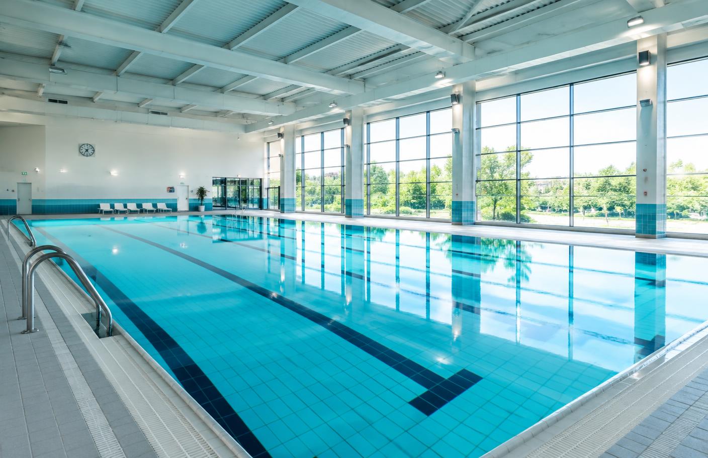 Modern indoor leisure centre swimming pool